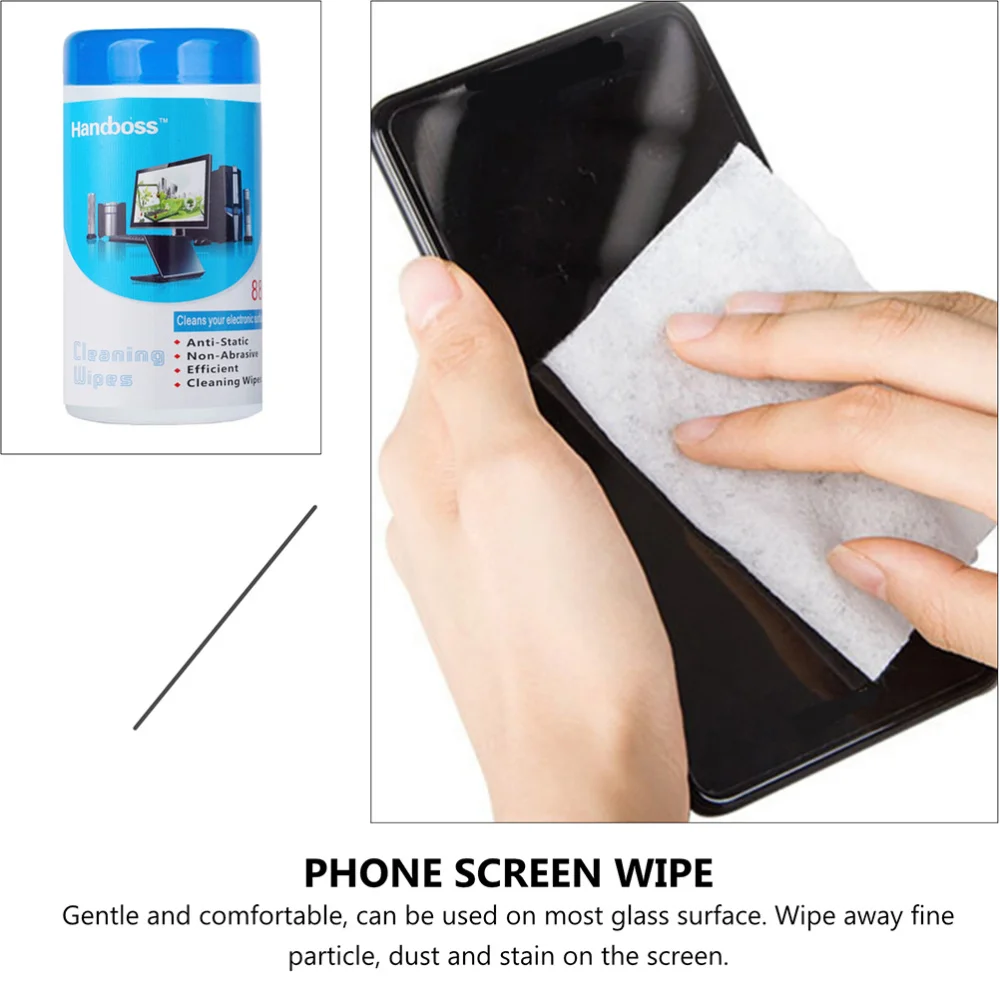 1 box of 88pcs lcd screen wipes computer cleaning cloth phone wet tissue free global shipping