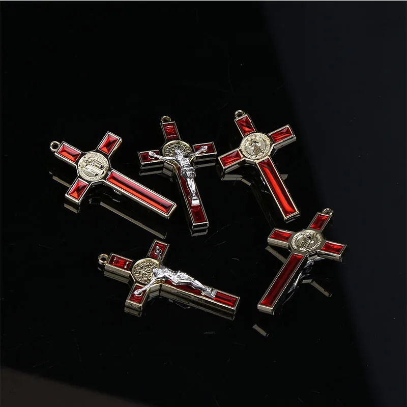 Религиозный крест Бенедикта позолоченный розальный медальон ручной работы