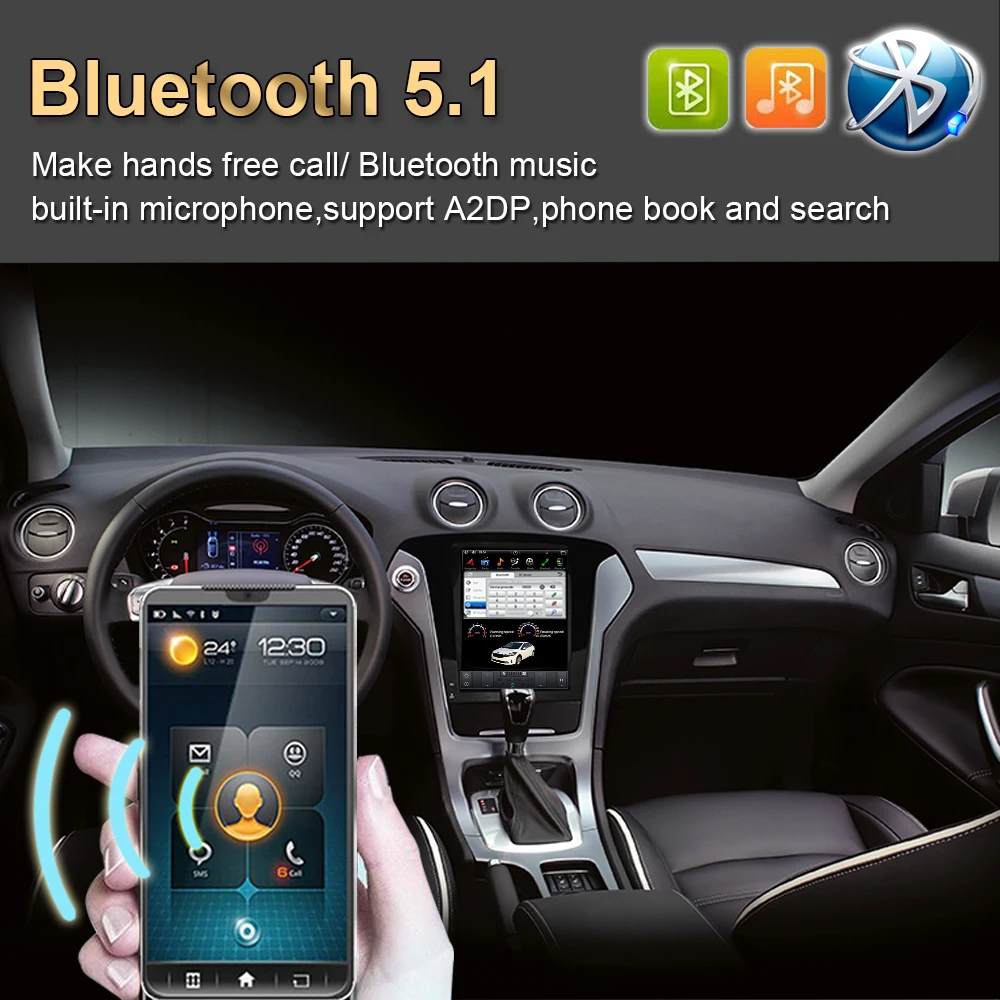 Автомобильный GPS-навигатор на Android 9 0 экран в стиле Теслы для FORD Mondeo 2007-2012 радио