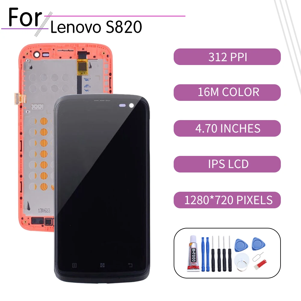 Оригинальный сенсорный ЖК экран для LENOVO S820 дигитайзер в сборе Lenovo дисплей с