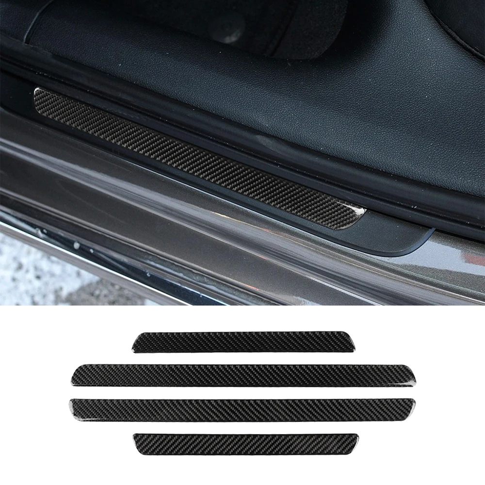 

Защитная Накладка на порог двери, накладка на педаль для Audi A6 S6 C7 A7 S7 4G8 2012-2018, аксессуары для салона автомобиля из углеродного волокна