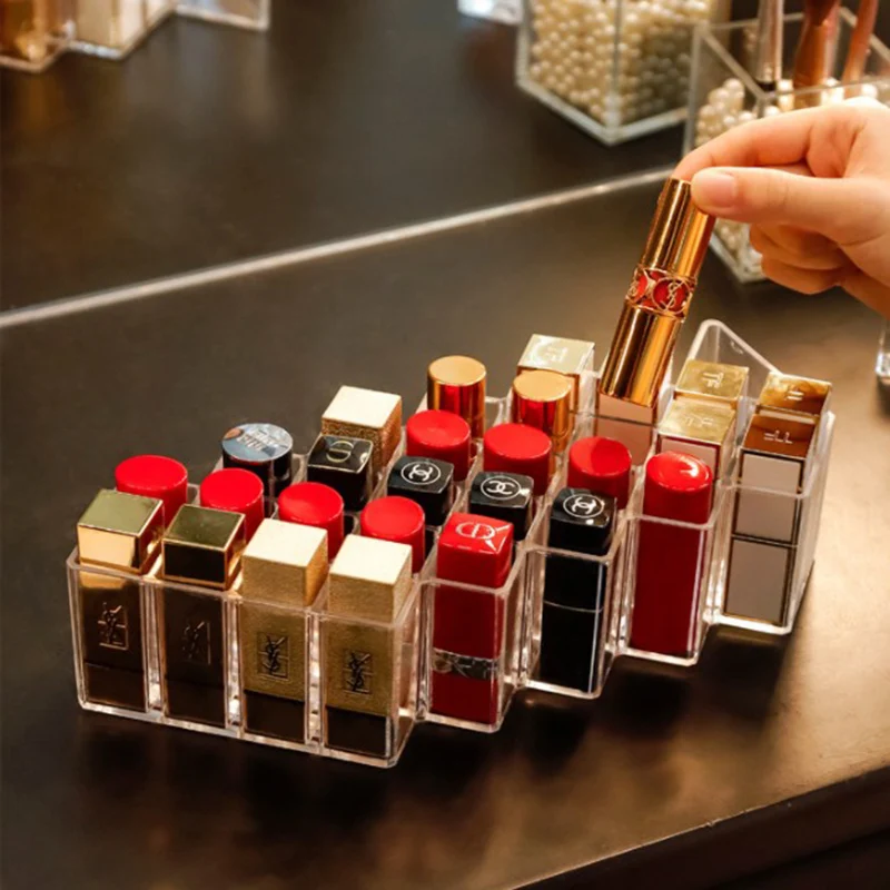 28 сетка для хранения помады прозрачный органайзер макияжа акриловая подставка