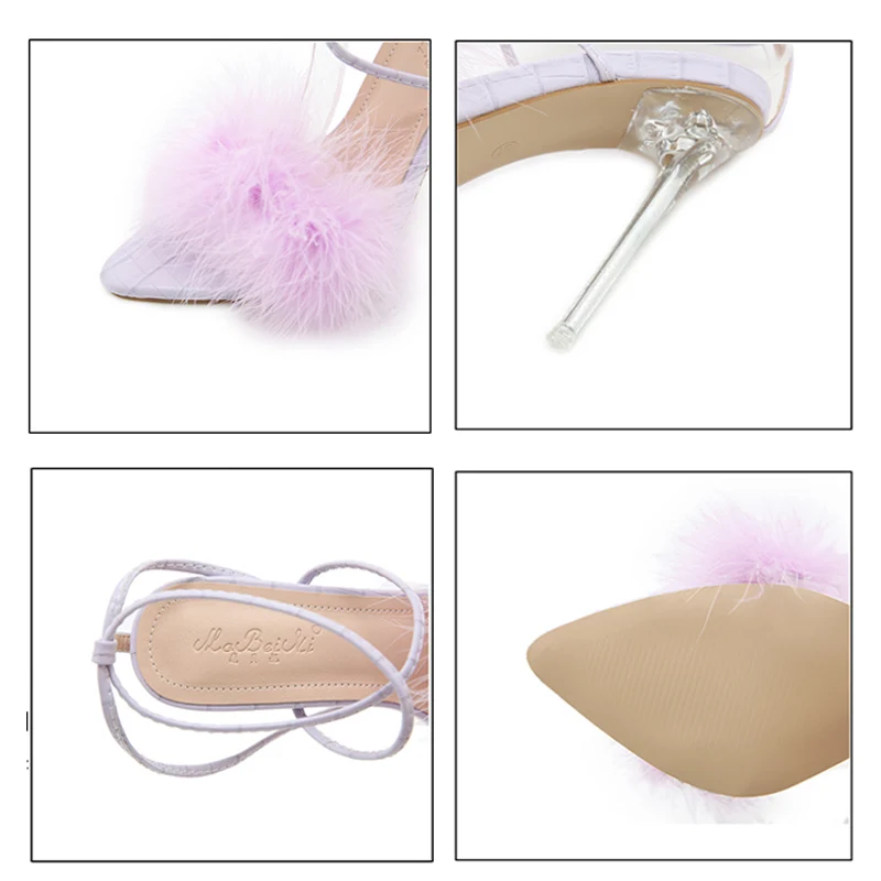 

Women Sandals 2021 Party High Heels Sexy Fur Women Pumps Shoe Women Summer Shoes For Women Footwear Shoes High-Heeled Sandals