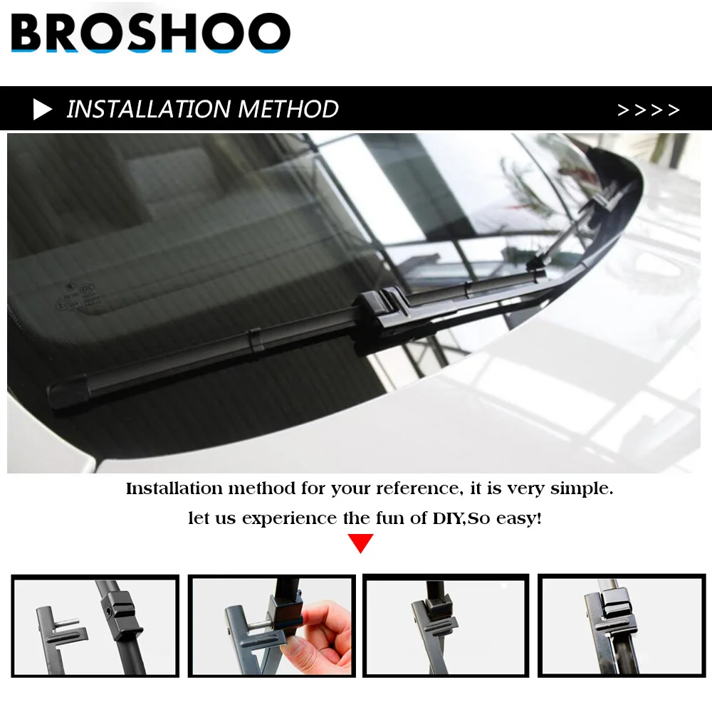 

BROSHOO Car Front Window Windshield Wipers Blade For Audi A3 8P 24"+19" LHD&RHD Car Model Year 2003-2004 Auto Accessories