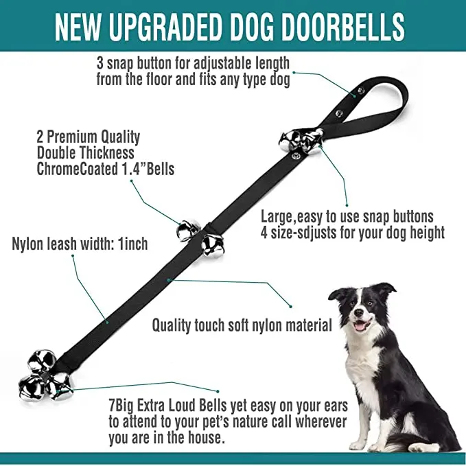 

Pet rope training dog out alarm bell lanyard guide dog doorbell 1 piece high quality training dog bell adjustable doorbell