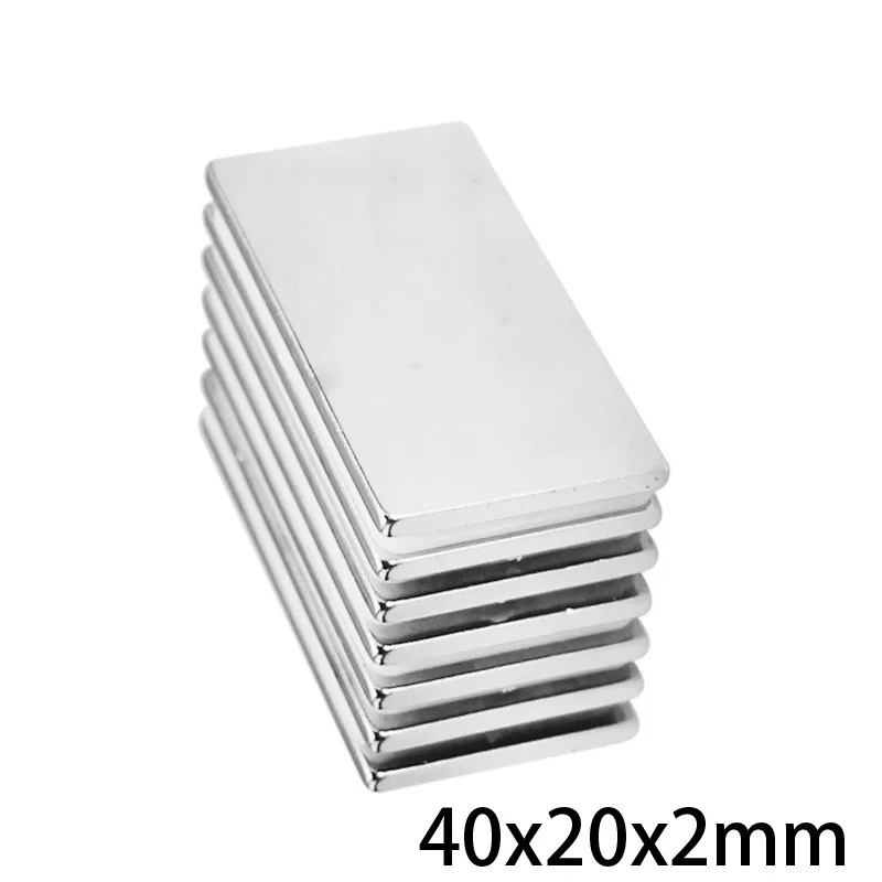 Редкоземельные магниты 40x20x2 мм 5 ~ 50 шт. длинный квадратный прямоугольный магнит