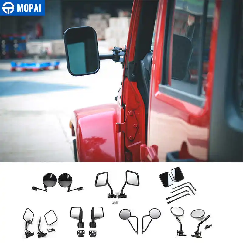 

MOPAI Mirror Cover for Wrangler 1987-2019 Car Rearview Mirror Blind Spot Mirror Accessories for Jeep Wrangler YJ TJ JK JL 2007+