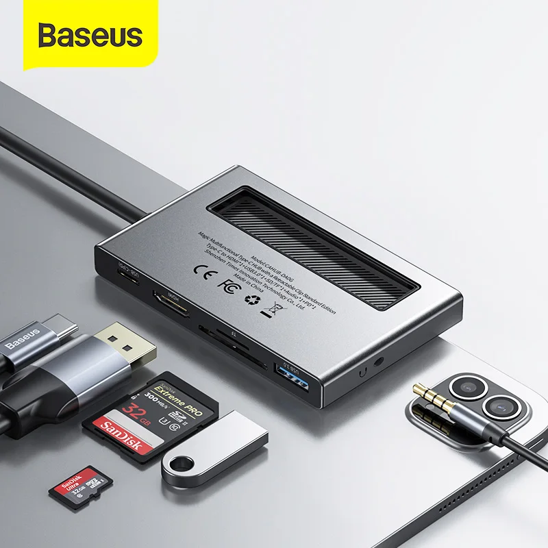 USB концентратор Baseus C HUB на HDMI совместимый 3 0 100W PD порт для iPad Pro 2020 6 в 1 стандартный