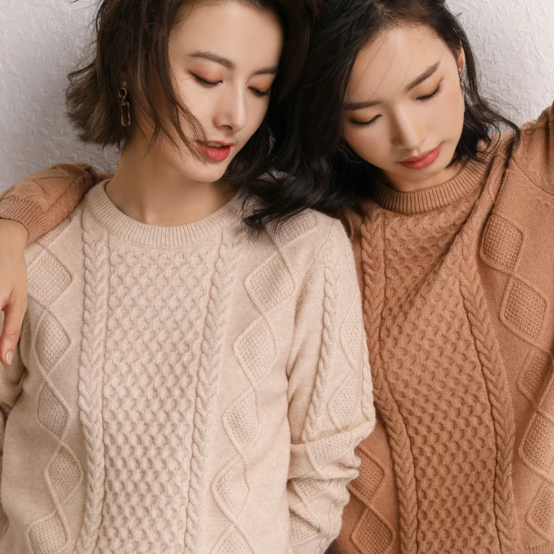 

Thicken Cashmere Soft O-eneck Sweaters and Pullovers for Women Warm Autumn Winter Fluffy Jumper Female Brand Jumper