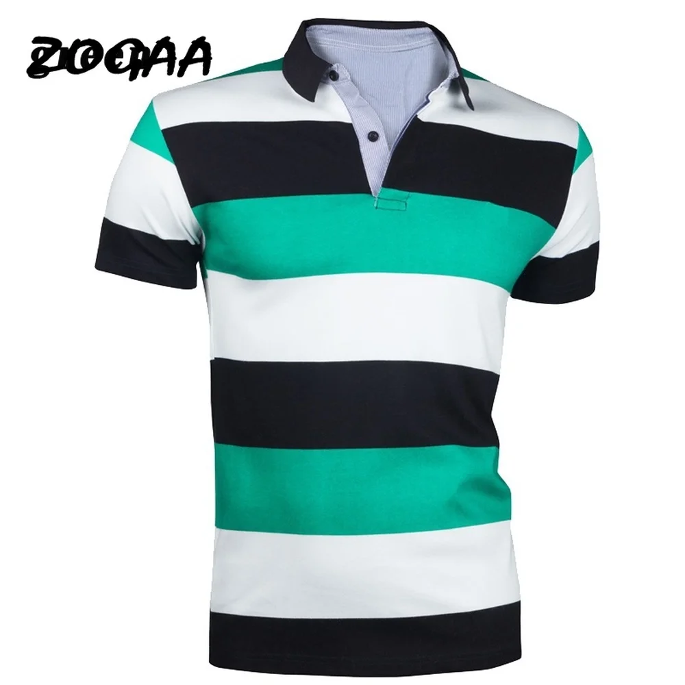

Zogaa 2019 New Summer Casual Polo Shirt Men Cotton Breathable High Quality Striped Printed Male Short Sleeve Polo Shirt