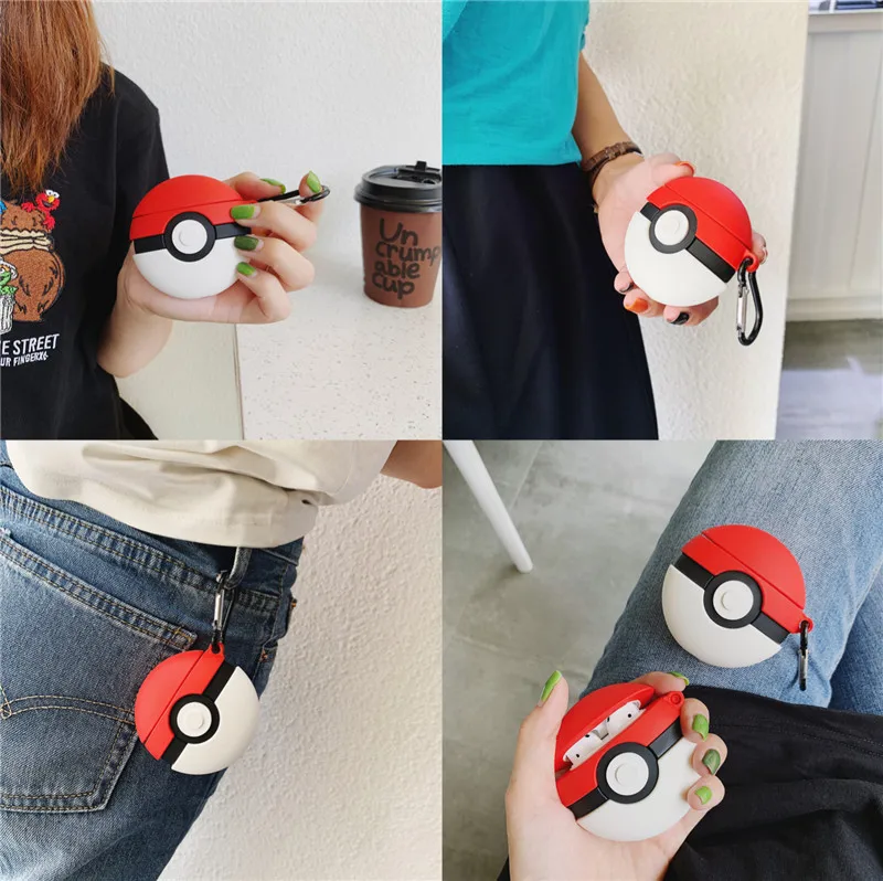 Мультяшные Чехлы для AirPods для Pokemon Go Plus Ball Bluetooth беспроводные наушники силиконовый чехол для Apple Airpods 2 аксессуары