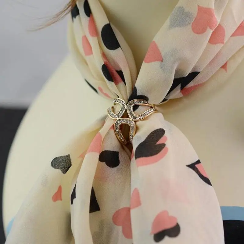 Лидер продаж корейская версия изысканный шелковый шарф с тремя кольцами женская