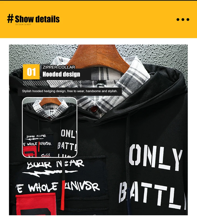 Новинка 2020 Брендовые мужские толстовки с капюшоном и буквенным принтом