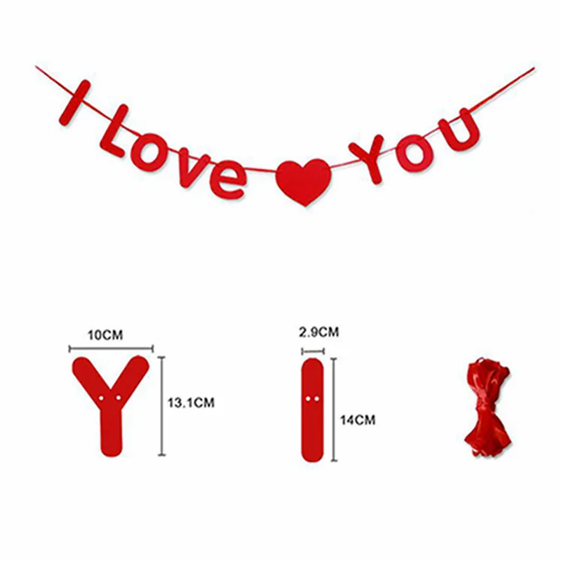 

Multicolor ILOVEYOU Decorative Pull Flower Pull Letter Letter String Pull Pull Flag Wedding Wedding Room Hanging Props