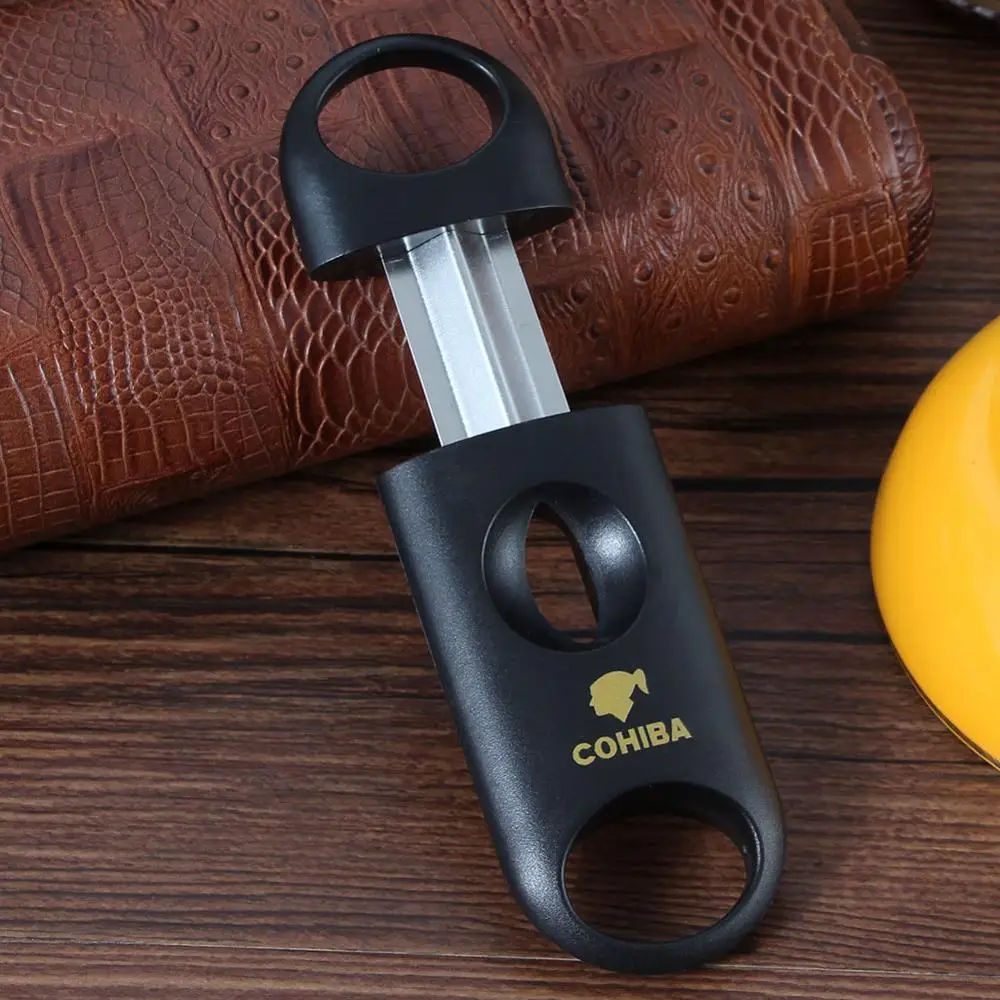 COHIBA пластиковый V образный резак из нержавеющей стали инструмент для резки сигар