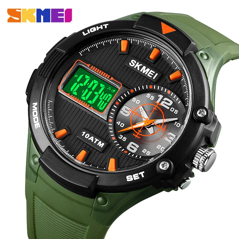 

SKMEI Sports Watches Men Quartz Analog LED Digital Clock Man Waterproof Dual Display Wristwatches For Men Relogio Masculino