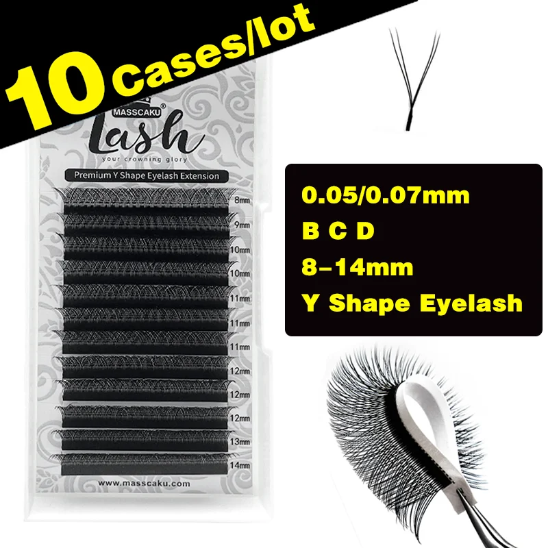 

10Cases/Lot Outstanding YY Eyelash Extension Professional Supplies Matte Eyelashes Makeup Maquiagem cilios for Beaty Makeup