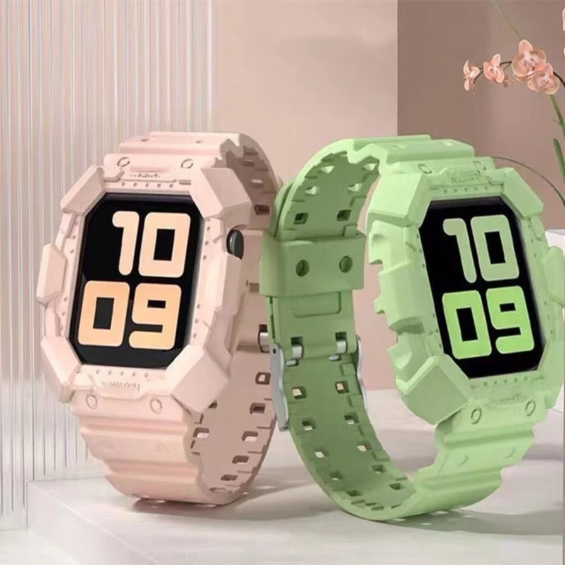 Camouflage Watch Band for Apple Watch Band 38mm 40mm 42mm 44mm for Apple Watch Series 5 SE 4 3 Silicone Bracelet Case Iwatch 6