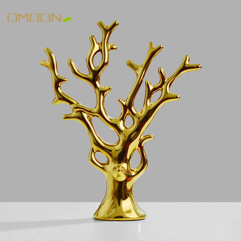 Позолоченные керамические статуэтки Fortune Tree фарфоровые ремесла домашнее