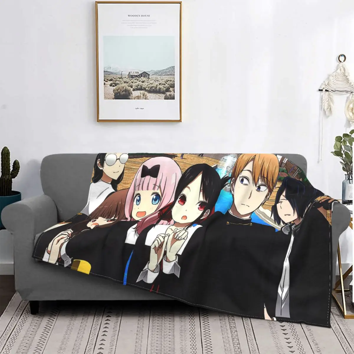 

Kaguya-sama: Love Is War Blanket Fleece Spring/Autumn Anime Multifunction Warm Throw Blankets for Home Outdoor Quilt