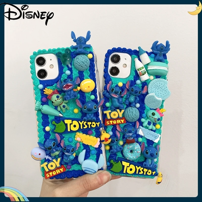 

Disney couple cartoon cute Stitch handmade diy mobile phone case for iphone 12mini/11promax/12promax/se/xr/7p/8p/xs/xsmax/11