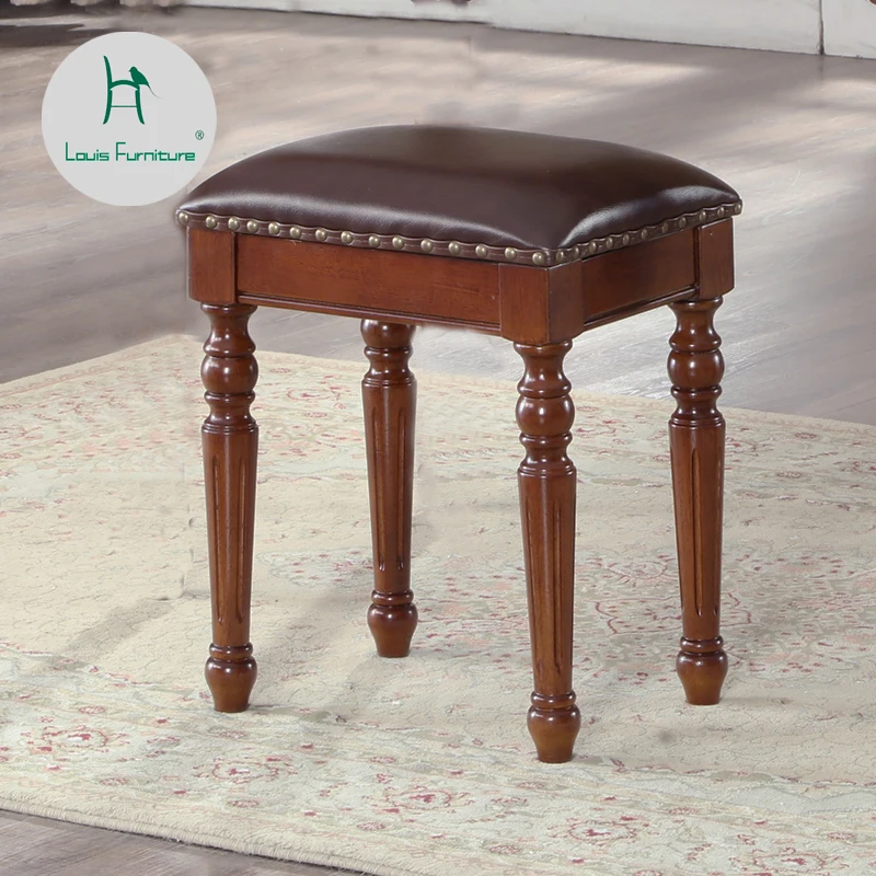 

Louis Fashion Stools & Ottomans wood dressing stool changing shoes European small book bedroom solid wood makeup makeup