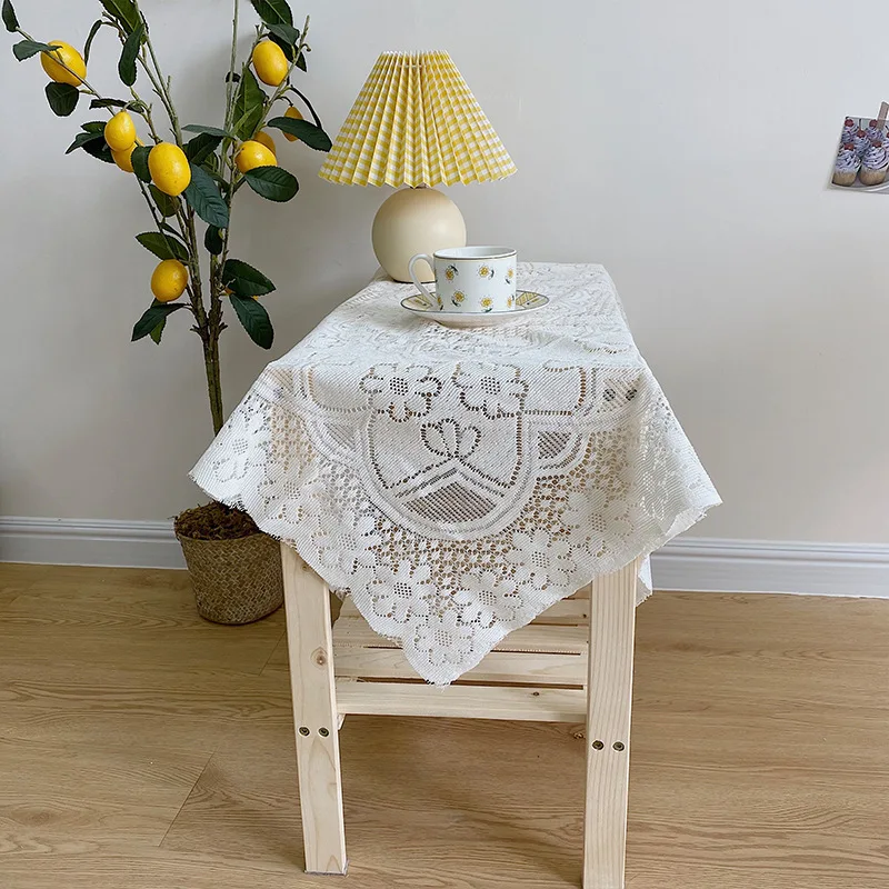 Lace Tablecloth Cafe Restaurant Literary Background Cloth DIY Vintage Decorative Tea Table Side Cabinet Cover ins Style | Дом и сад