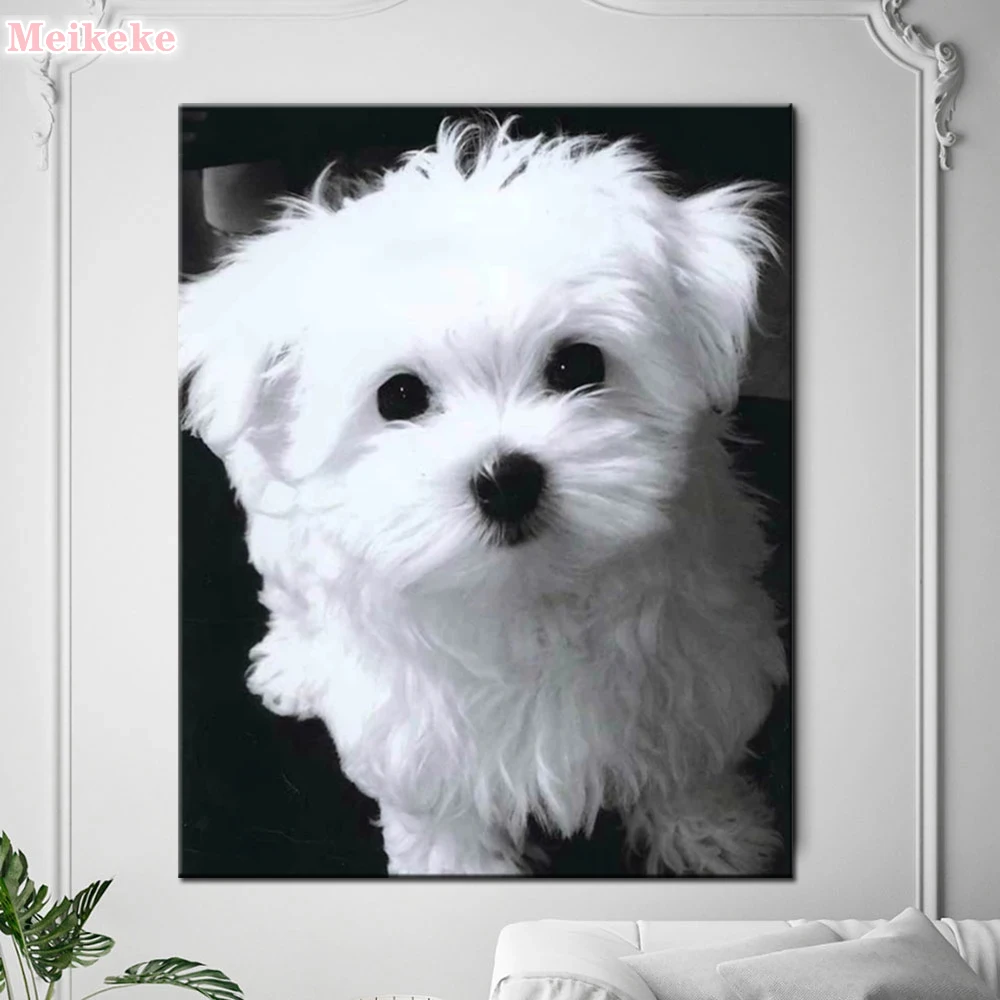 5D Алмазная мозаика белая Мальта искусственная вышивка крестиком DIY алмазная