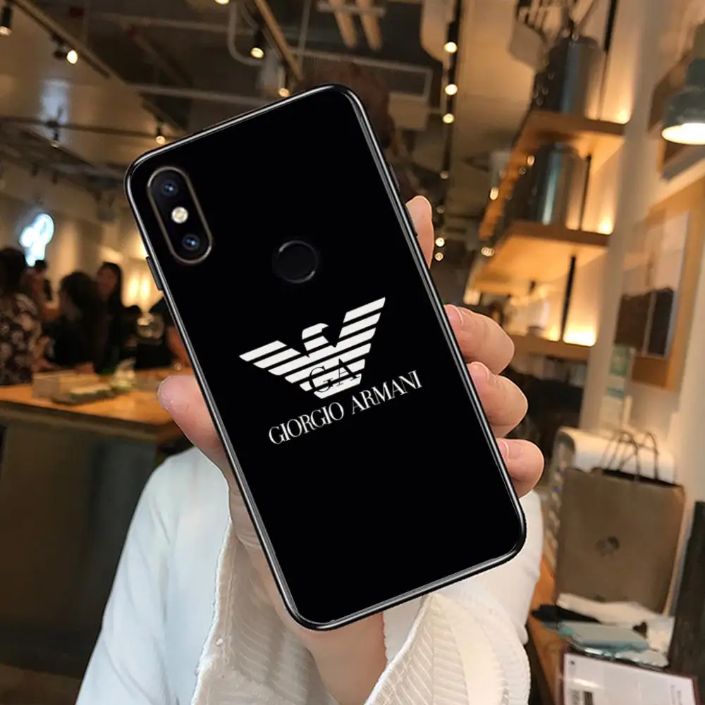 

Luxury A-Armni Genuine Phone Case For xiaomi M2 C3 X3 F2 Lite NFC 6 5 x Poco k30 Pro Anime Black Cover Silicone Back Pretty