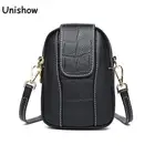 Сумка кросс-боди женская из натуральной кожи, маленький кошелек для телефона, Сумочка на плечо с узором под крокодиловую кожу