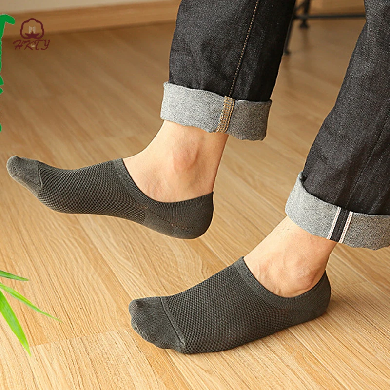 Летние дезодорирующие мужские носки башмачки невидимые из бамбукового волокна в