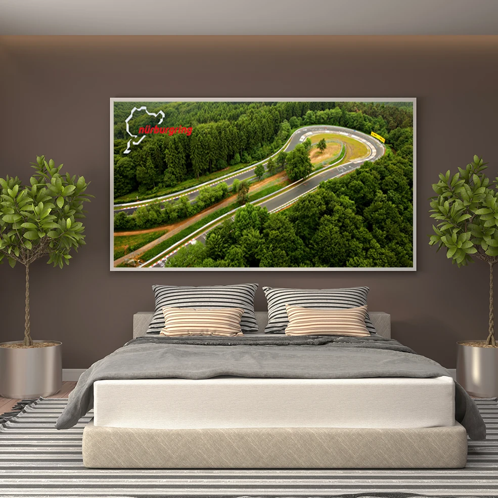 Настенный плакат Nurburgring Rally Road спортивный автомобиль трек картина ночного вида