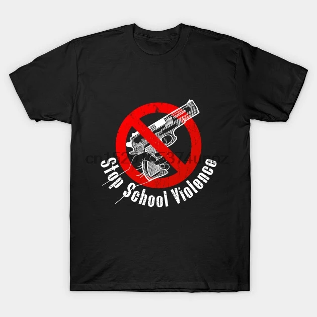 Мужская футболка с надписью Stop School Violence женская | одежда