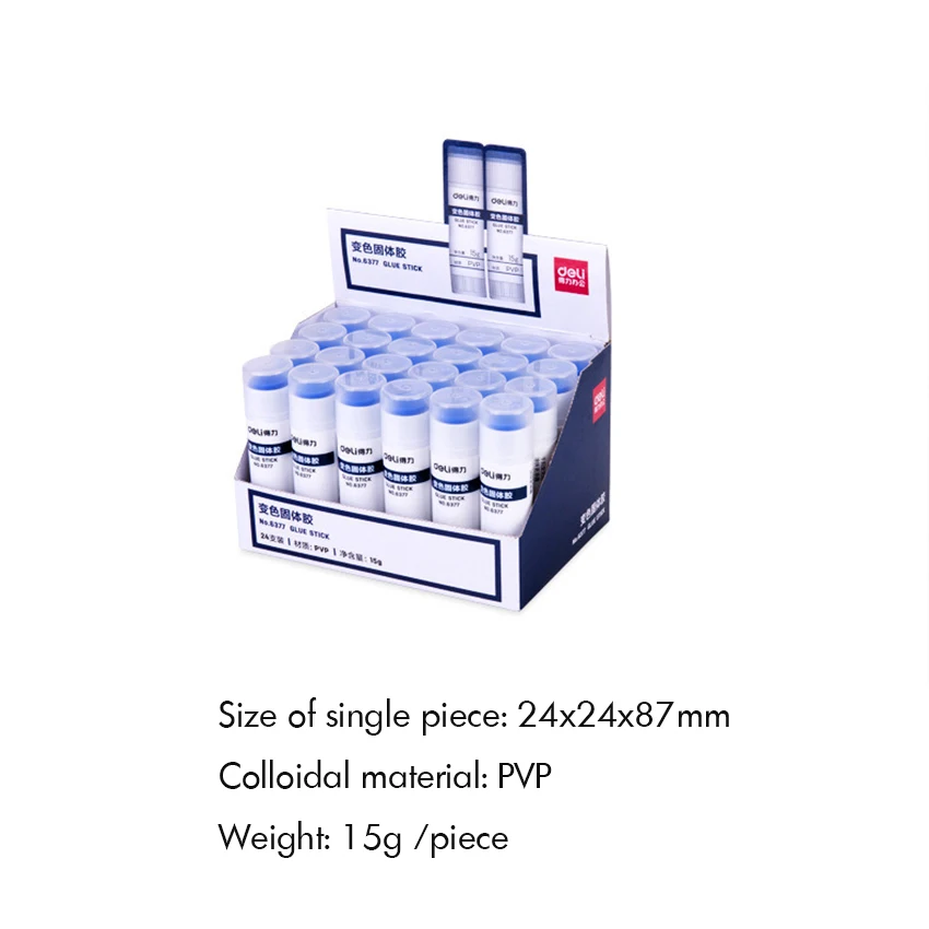 Клеевой карандаш голубого цвета 15 г сменяет цвет твердый клей с высокой