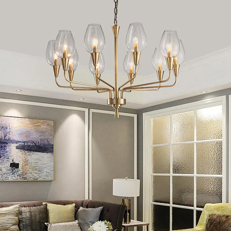 

Modern Chandelier Living Room Restaurant Lamp High Quality Hotel Guest Room Bedroom Glass Lamp Originality Designer