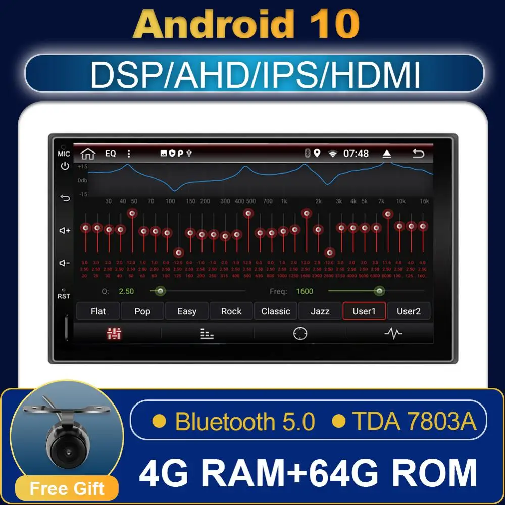 7 &quot Android 10 0 2 DIN Авторадио GPS навигация Bluetooth автомобильный стерео плеер 1024*600