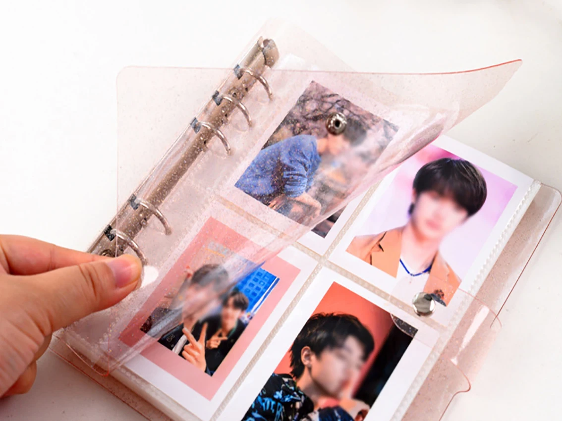 ПВХ портативный фотоальбом желе Блестящий цветной альбом для мини Instax & имя карты