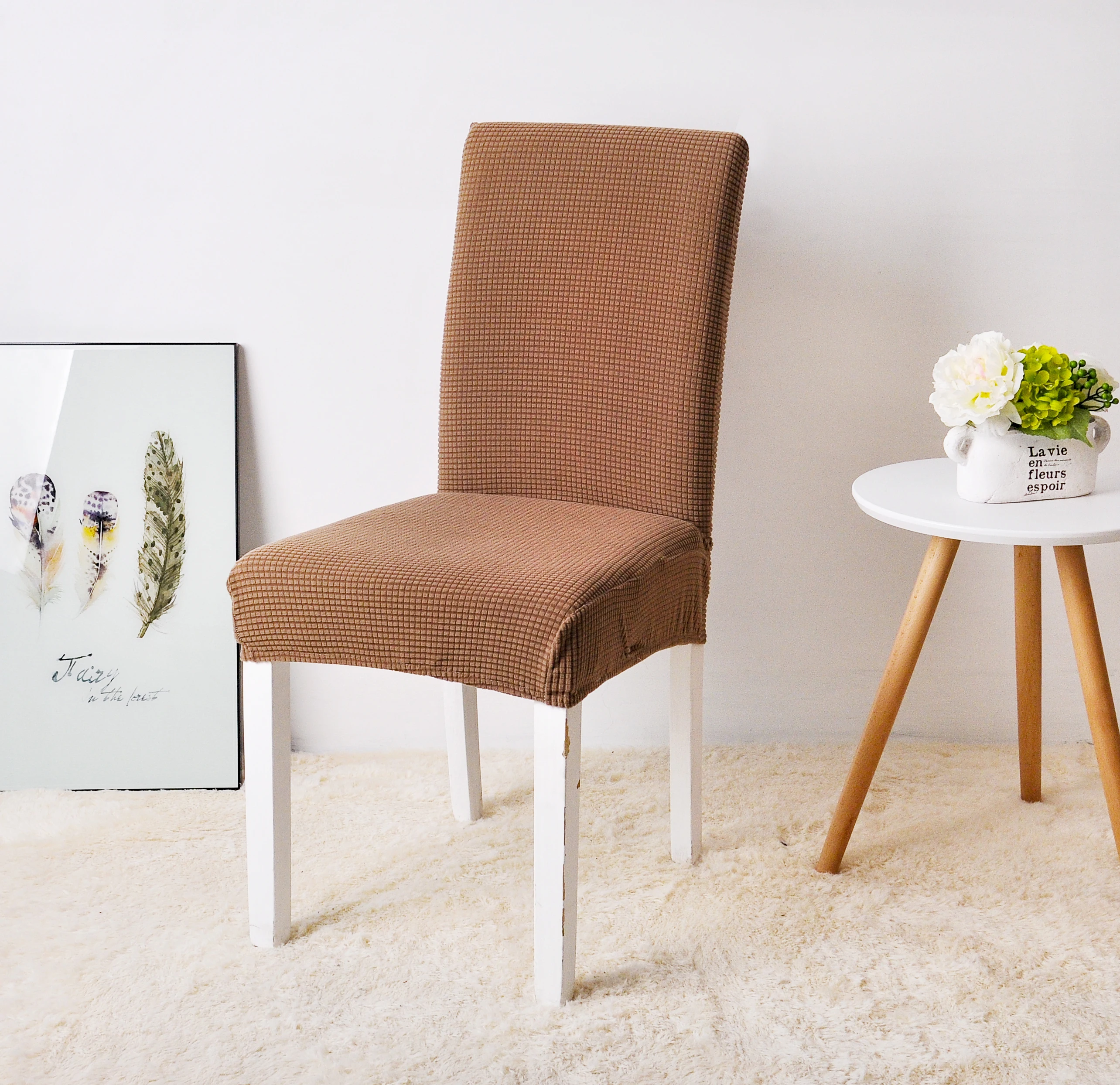 Жаккардовые Чехлы для обеденных стульев эластичные из спандекса чехлы кухонных