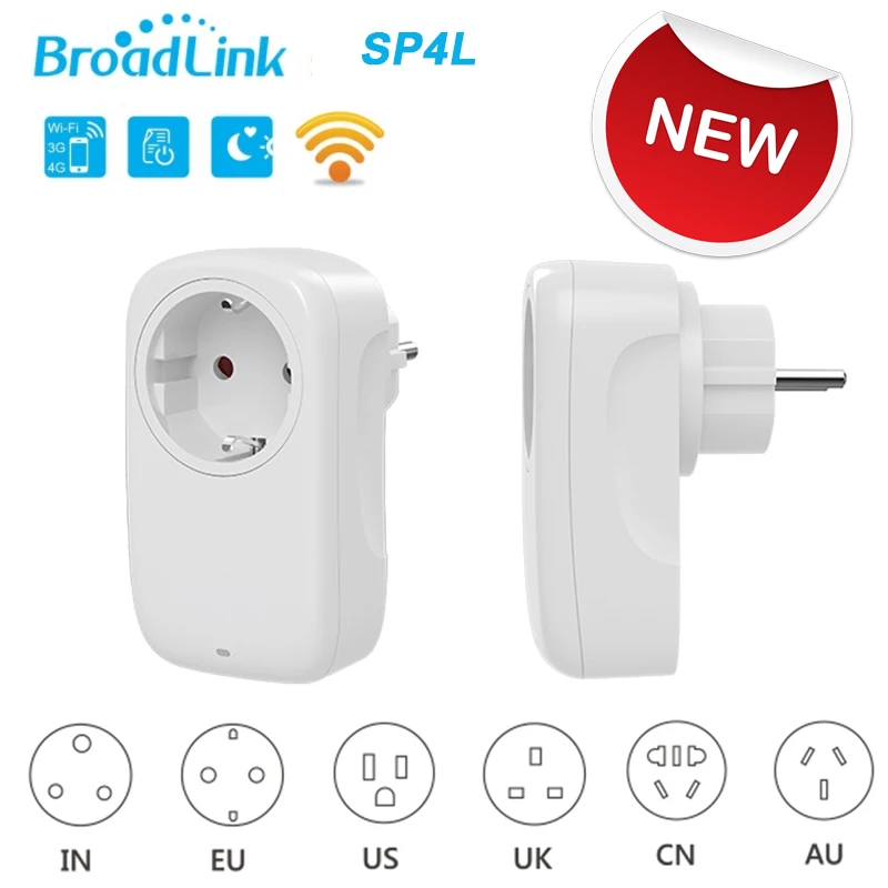 Broadlink SP4L умная розетка Wi Fi EU/US/UK в AU 16A таймер ночной Светильник голос Управление