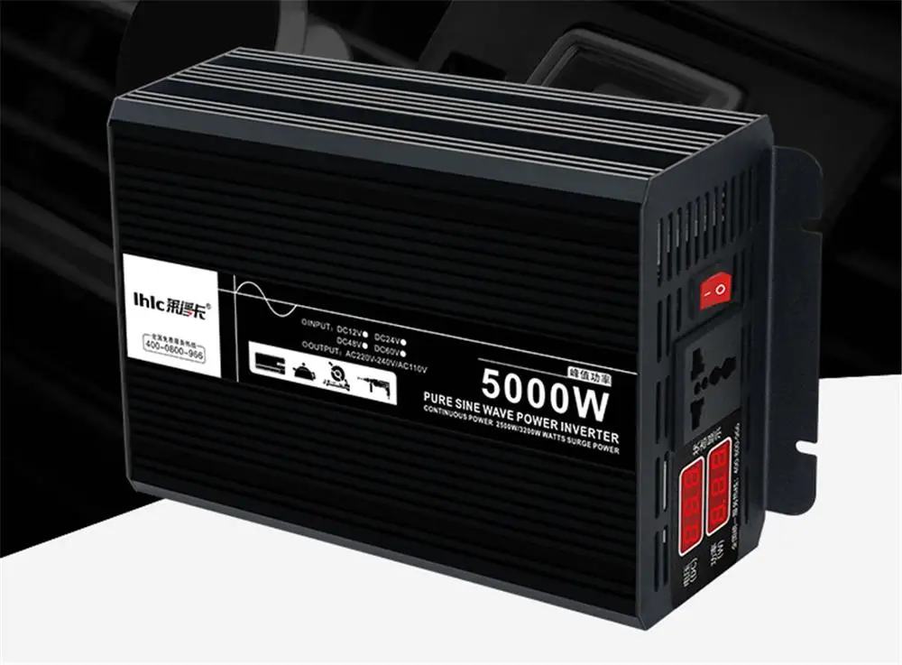 Инвертор синусоидальной волны 2000W3000W6000W7000W 12V24V48V60V до 220V автомобильный солнечный