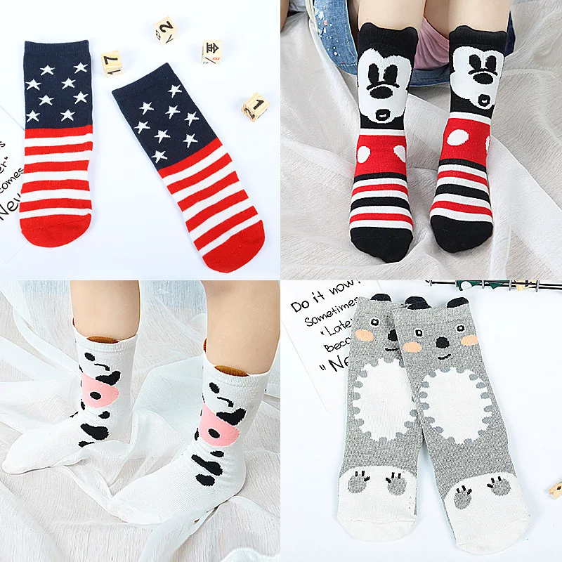 Детские носки гольфы для маленьких девочек и мальчиков дизайнерские белые милые