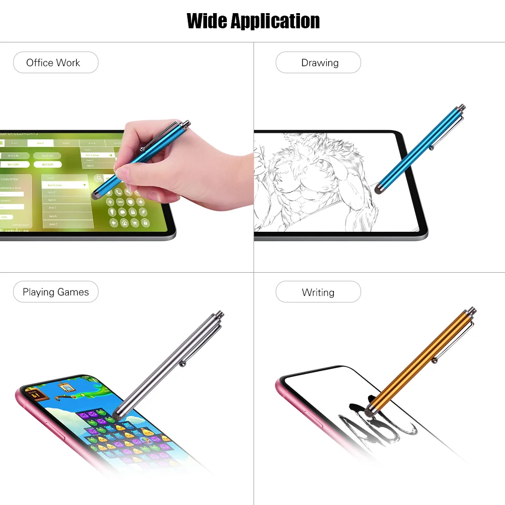 Емкостный стилус прочный универсальный сенсорный экран ручка для рисования с