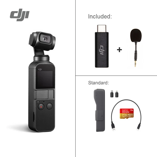 3.5mm Adapter combo DJI Osmo карман 3-осевая стабилизированная ручной Камера со смартфоном 4K 60fps видео вариант расширения влево/вправо комплект/микро SD карты - Цвет: 3.5mm Adapter combo