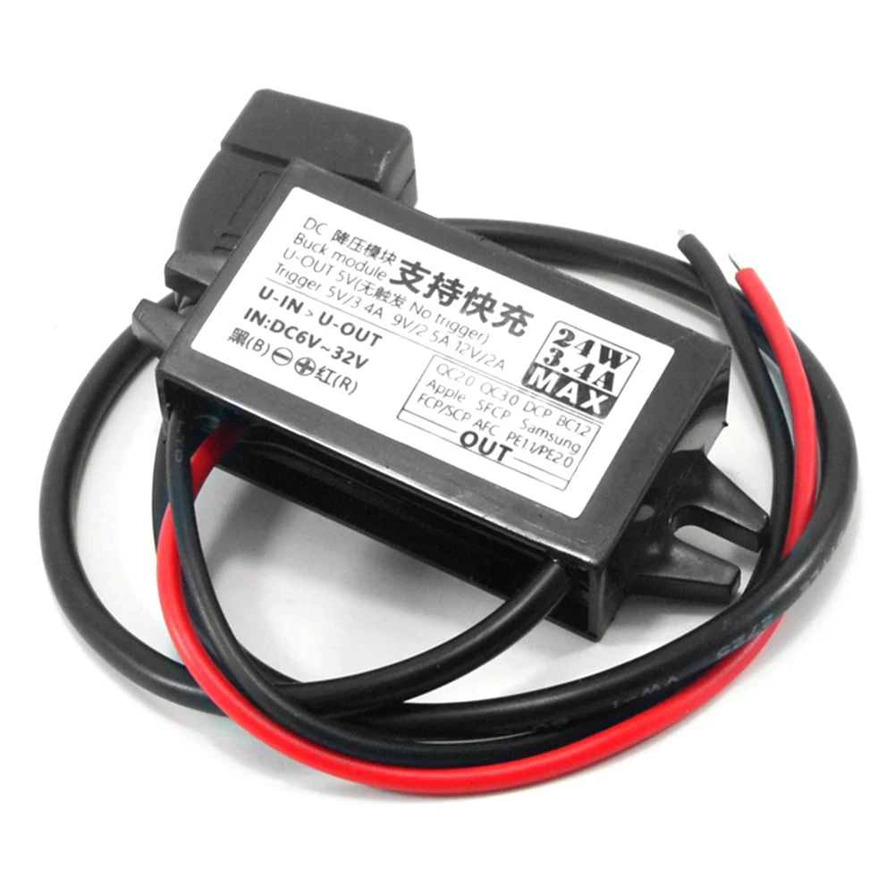 Понижающий модуль преобразователя постоянного тока с 6 32 В на 24 Вт USB понижающий
