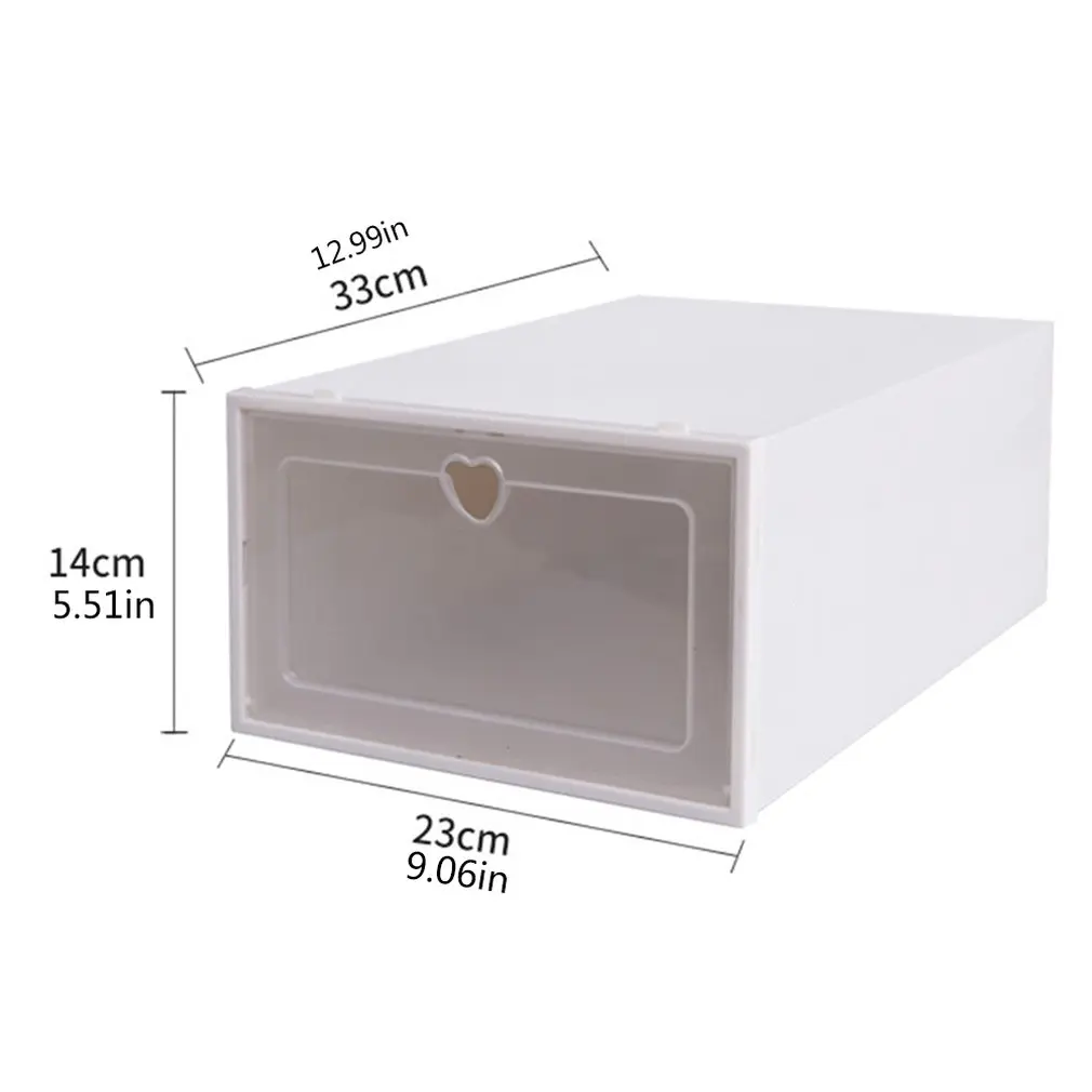 1Pcs/5pcs/10pcs Plastic Shoe Box Stackable Foldable Shoe Organizer Drawer Storage Case with Flipping Clear Door Ladies Men images - 6