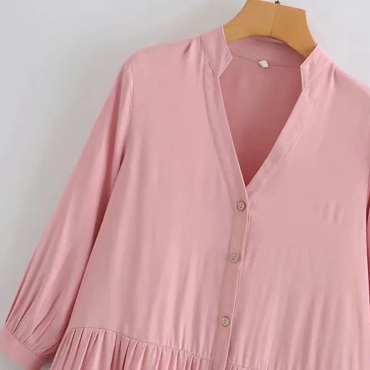 

Casual Stand Collar Long Sleeve KneeLength Shirt Dresses DLQZ037