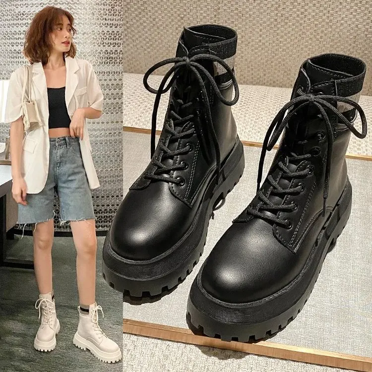 Женская обувь Зимние теплые ботинки носки Женские на высоком каблуке Короткие