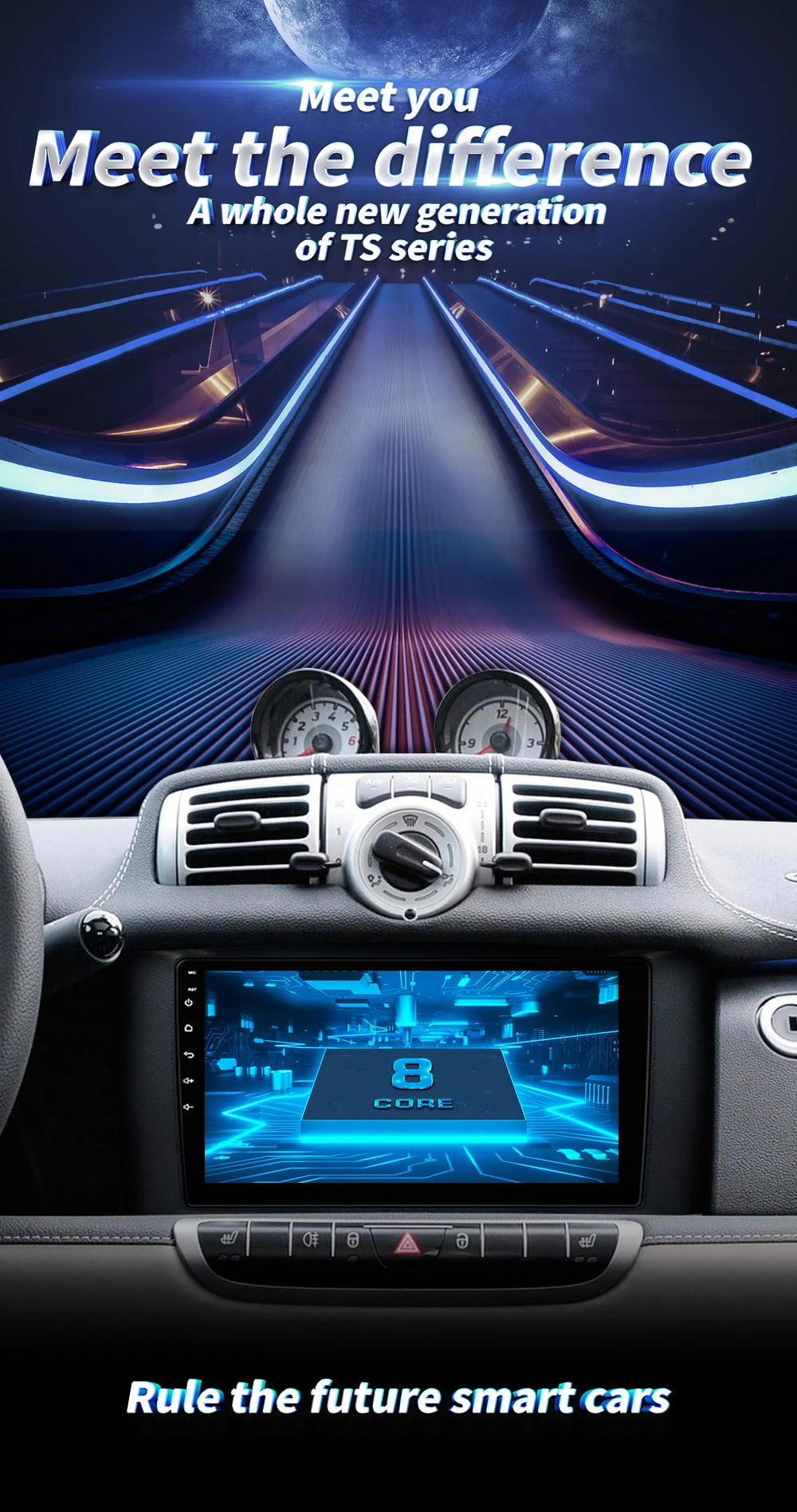Android 9,0 автомобильный DVD мультимедийный плеер для Mercedes/Benz Smart Fortwo 2011 2012 2013 WiFi BT Радио Стерео gps