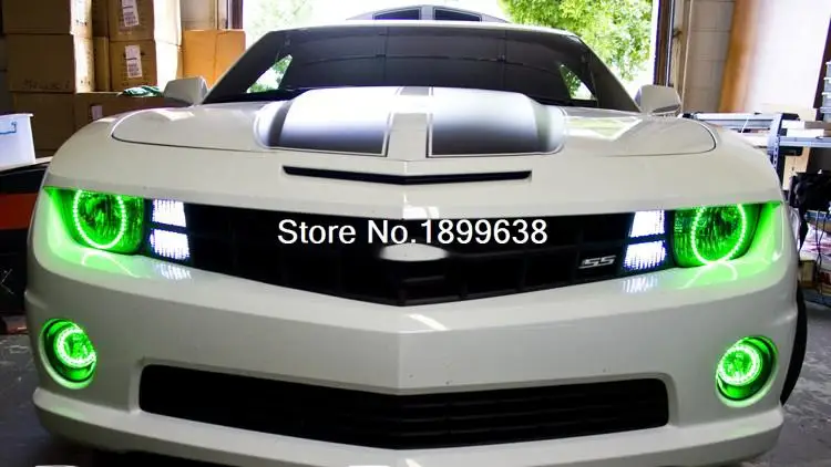 Для ford mustang 2010 2011 2012 светодиодный периметр кольца Фар halo многоцветный RGB ангел демон глаза