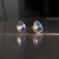 trendy opal heart shape earrings for women girl high quality temperament jewelry s925 needle stud weddings birthday party gift